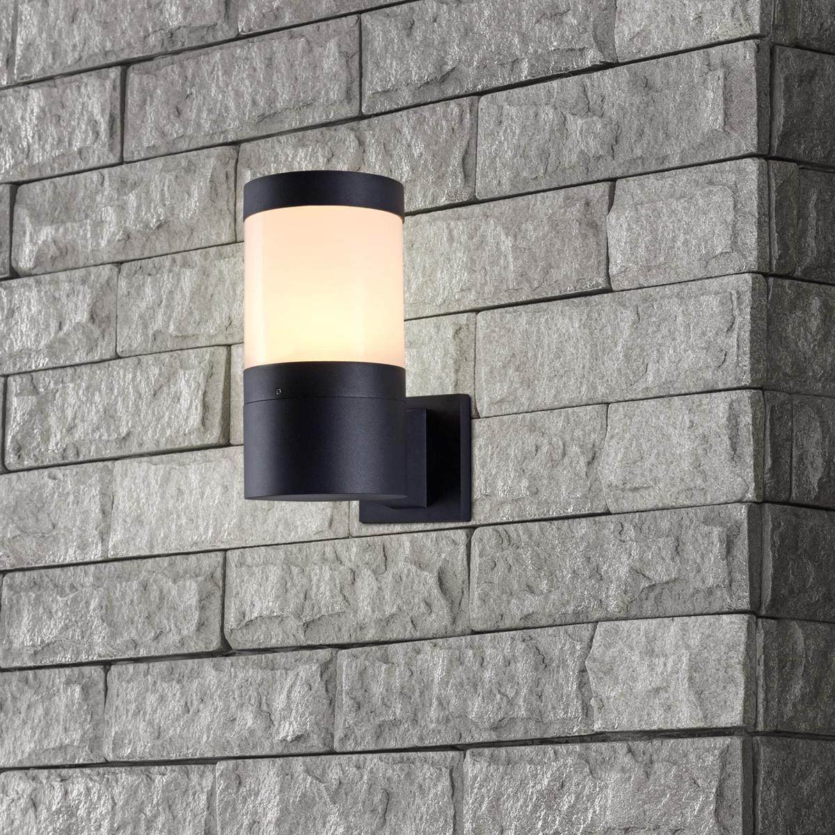 VONN VOW1756BL Modern 11.25 inch Matte Black Outdoor Wall Sconce