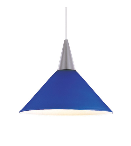 WAC Lighting PLD-F4-402BL/BN Contemporary 1 Light 11 inch Brushed Nickel Pendant Ceiling Light in Blue (Contemporary), Canopy Mount PLD photo