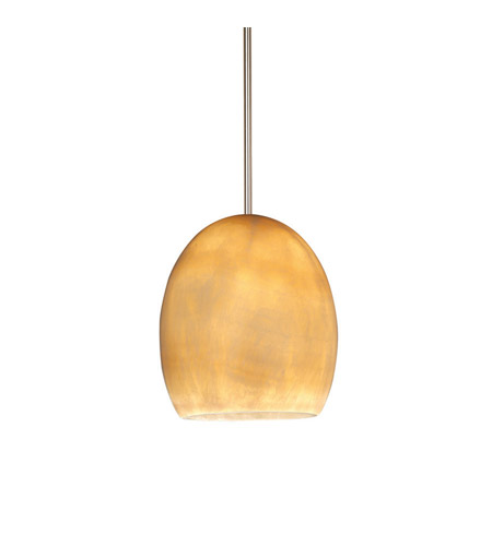WAC Lighting QP946-AL/BN Artisan 1 Light 5 inch Brushed Nickel Pendant Ceiling Light in 50, Alabaster, Quick Connect photo