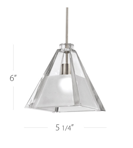 WAC Lighting QP-915LED-CF/CH Tikal LED 5 inch Clear Frosted/Chrome Pendant Ceiling Light, Quick Connect
