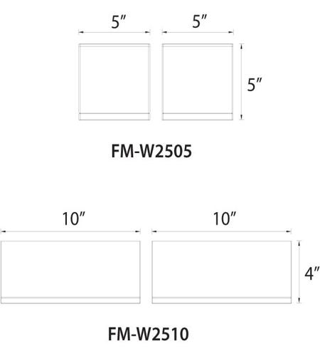 WAC Lighting FM-W2510-BK Rubix LED 10 inch Black Outdoor Flush FM-W2505-10_Line-Drawing.jpg