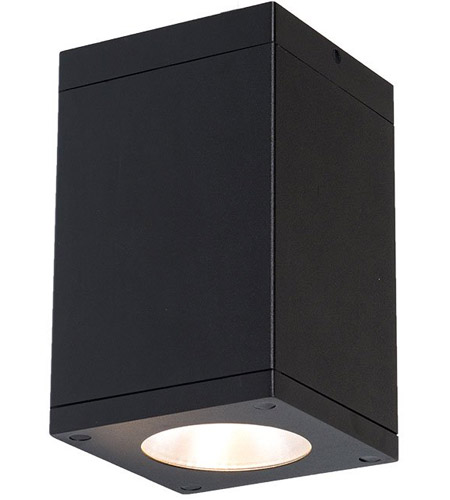 WAC Lighting DC-CD06-N840-BK Cube Arch LED 6 inch Black Outdoor Flush in 4000K, 85, Narrow photo