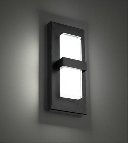 WAC Lighting WS-W21110-40-BK Bandeau LED 10 inch Black Outdoor Wall Light in 4000K, dweLED photo