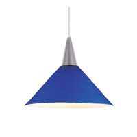 WAC Lighting PLD-F4-402BL/BN Contemporary 1 Light 11 inch Brushed Nickel Pendant Ceiling Light in Blue (Contemporary), Canopy Mount PLD photo thumbnail