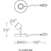 WAC Lighting TL-22905-AB Sprite Aged Brass 8.50 watt LED Display Light, dweLED TL-22905_LN.jpg thumb