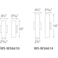 WAC Lighting WS-W36614-BK Caliber LED 14 inch Black Outdoor Wall Light, dweLED alternative photo thumbnail