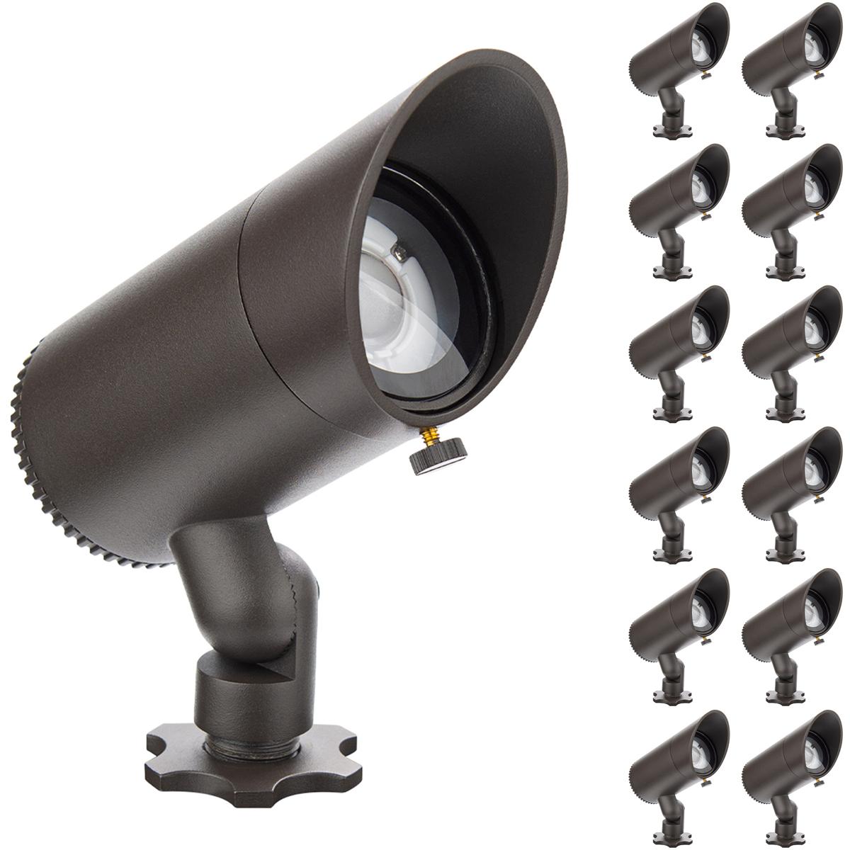 WAC Lighting 5411-30BZ-12 WAC InterBeam Bronze Low Voltage Accent Light-Multi Pack in 3W 250 Lumens (Pack of 12), 3000K Warm White LED, WAC Landscape