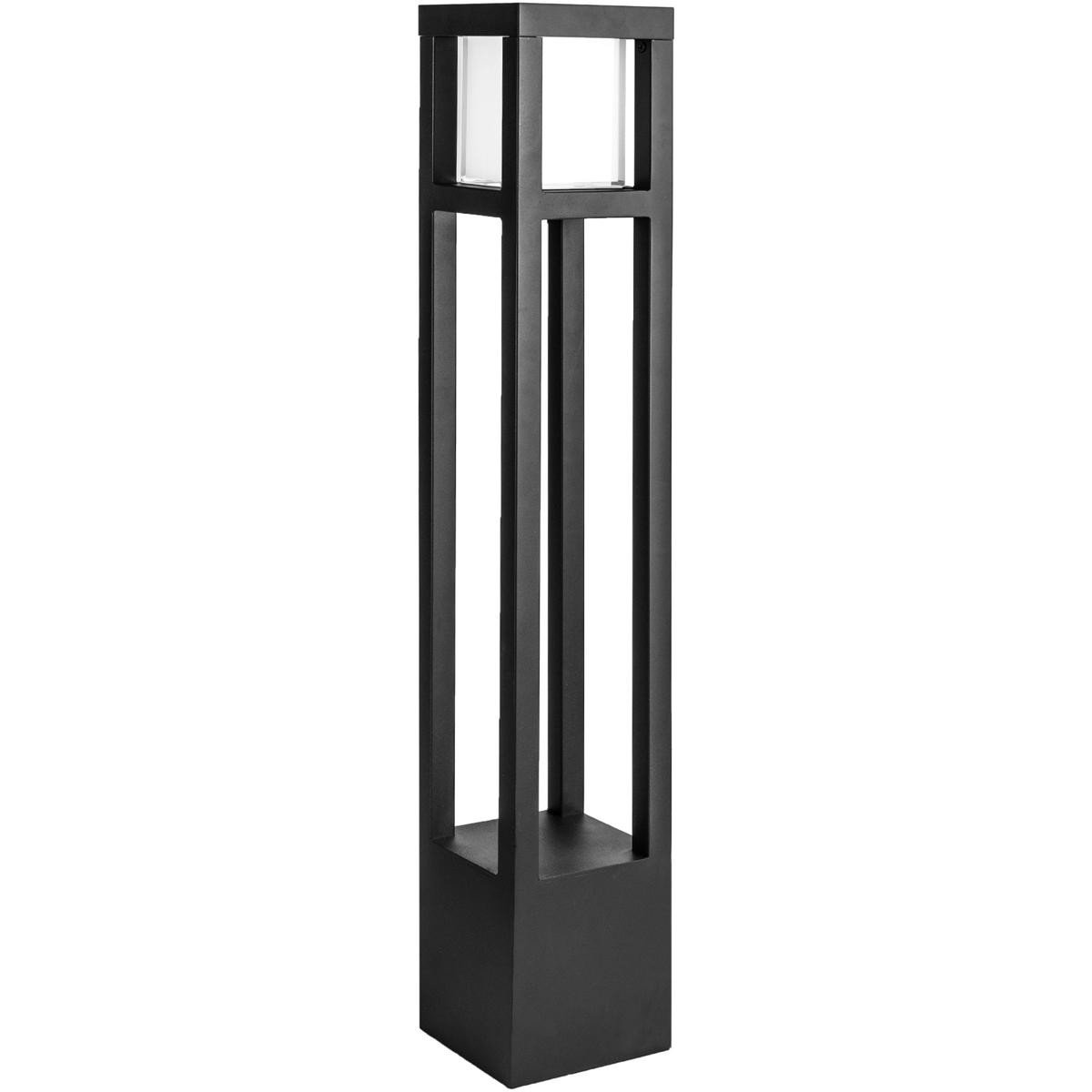 WAC Lighting 662330BK Tower 277 132 watt Black Bollard Light in 3000K Warm White LED WAC Landscape