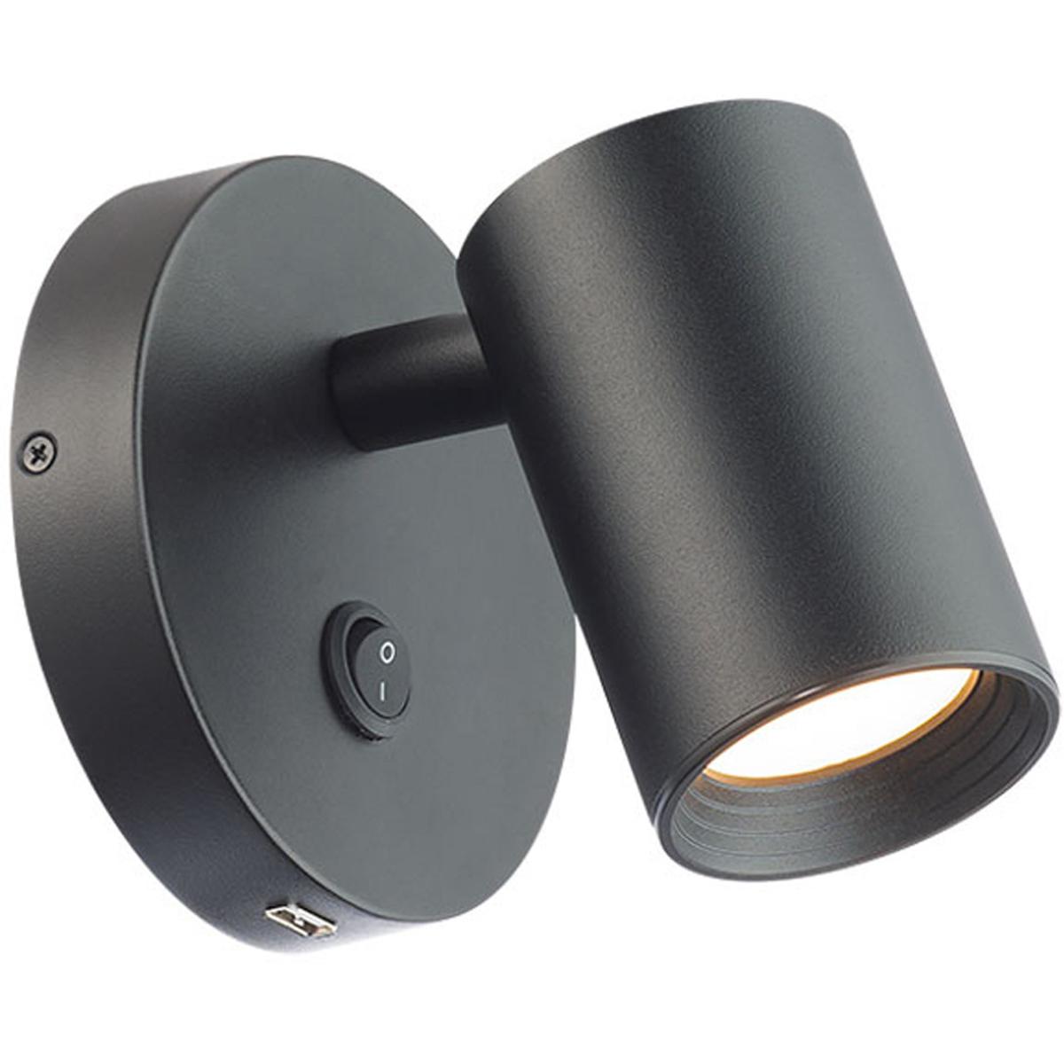 WAC Lighting BL-21205-BK Kepler Reading Light Wall Light in Black, dweLED