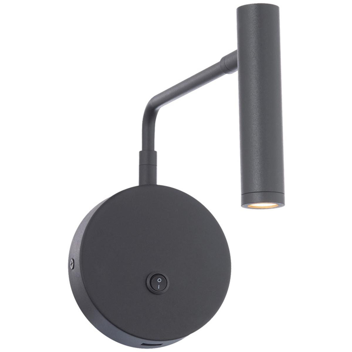 WAC Lighting BL-23210-BK Sprig Reading Light Wall Light in Black, dweLED
