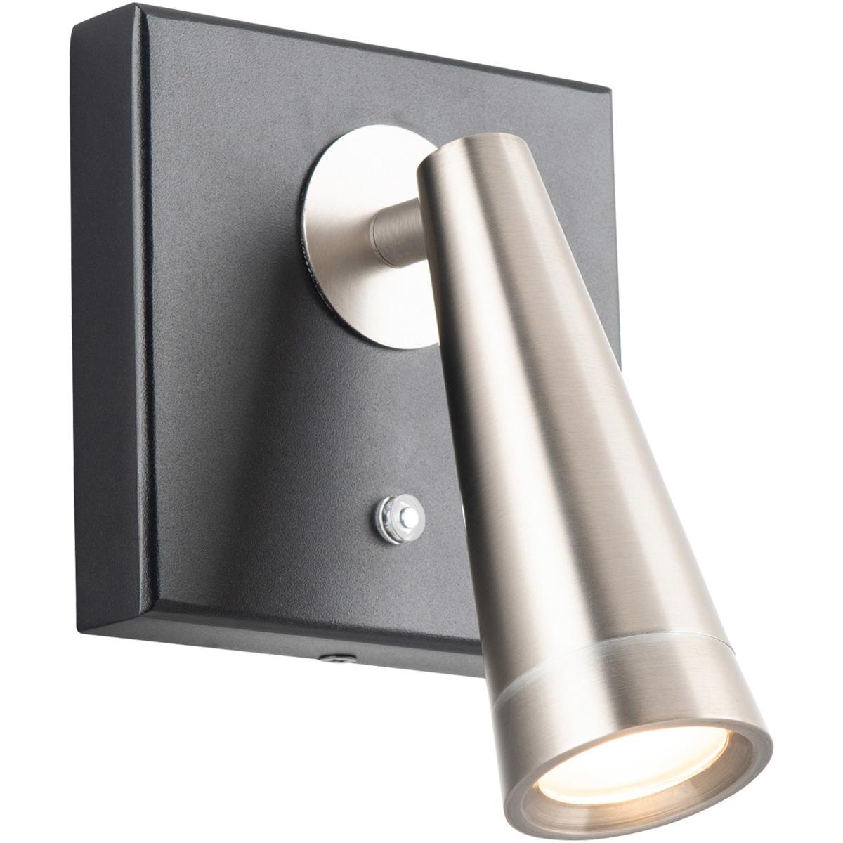 WAC Lighting BL-48007-BK/BN Arne Reading Light Wall Light in Black Brushed Nickel, dweLED