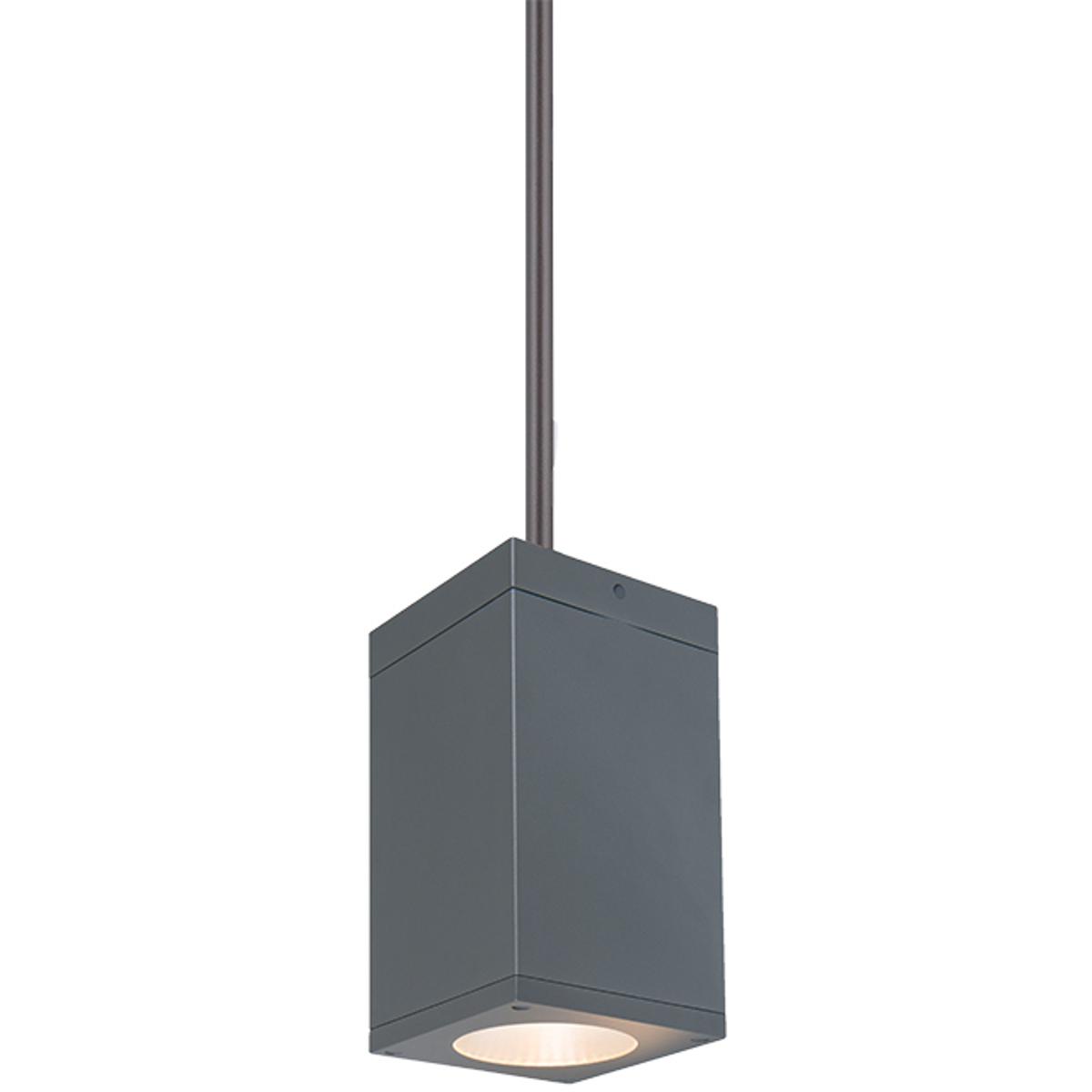 WAC Lighting DC-PD0517-F930-GH Cube Arch LED 5 inch Graphite Outdoor Pendant in Flood, 90, 3000K