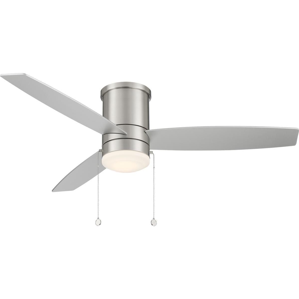WAC Lighting F-073L-BN Atlantis 52 inch Brushed Nickel Flush Mount Ceiling Fans, WAC Fans Limited