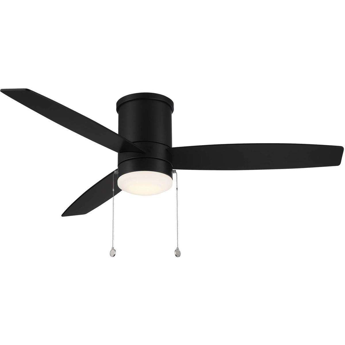 WAC Lighting F-073L-MB Atlantis 52 inch Matte Black Flush Mount Ceiling Fans, WAC Fans Limited