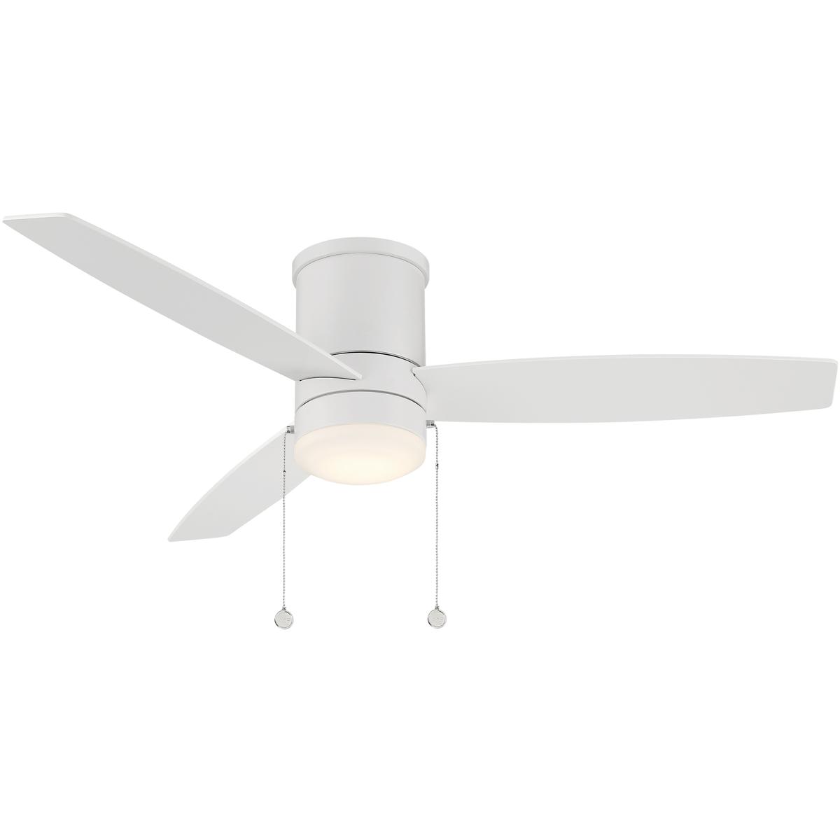 WAC Lighting F-073L-MW Atlantis 52 inch Matte White Flush Mount Ceiling Fans, WAC Fans Limited