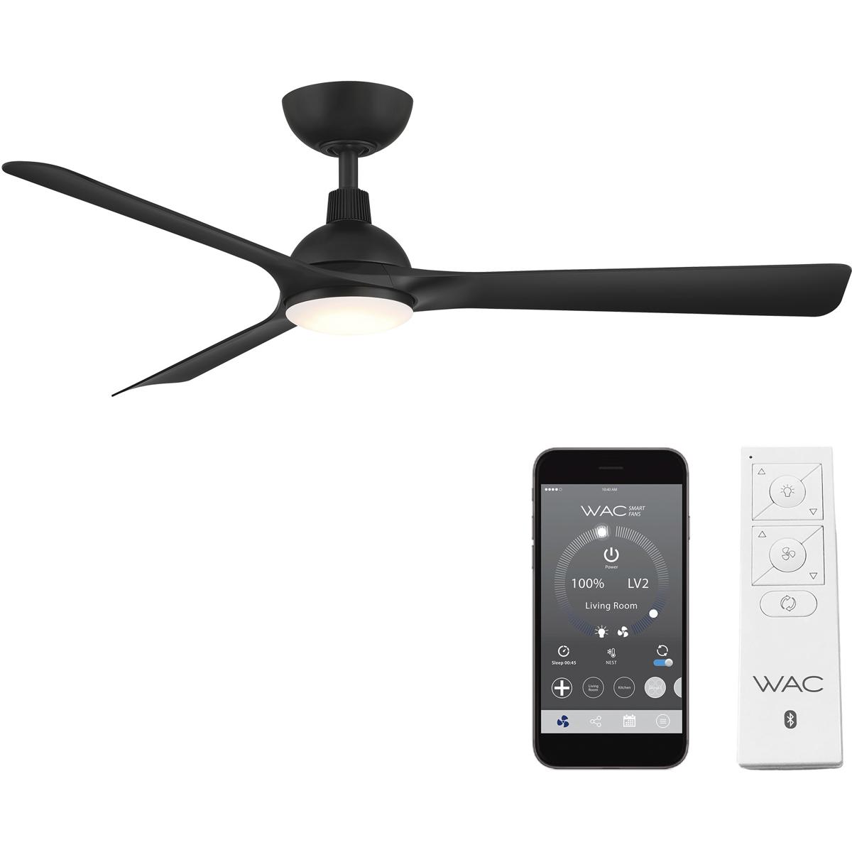 WAC Lighting F-104L-MB Gage 52 inch Matte Black Downrod Ceiling Fan