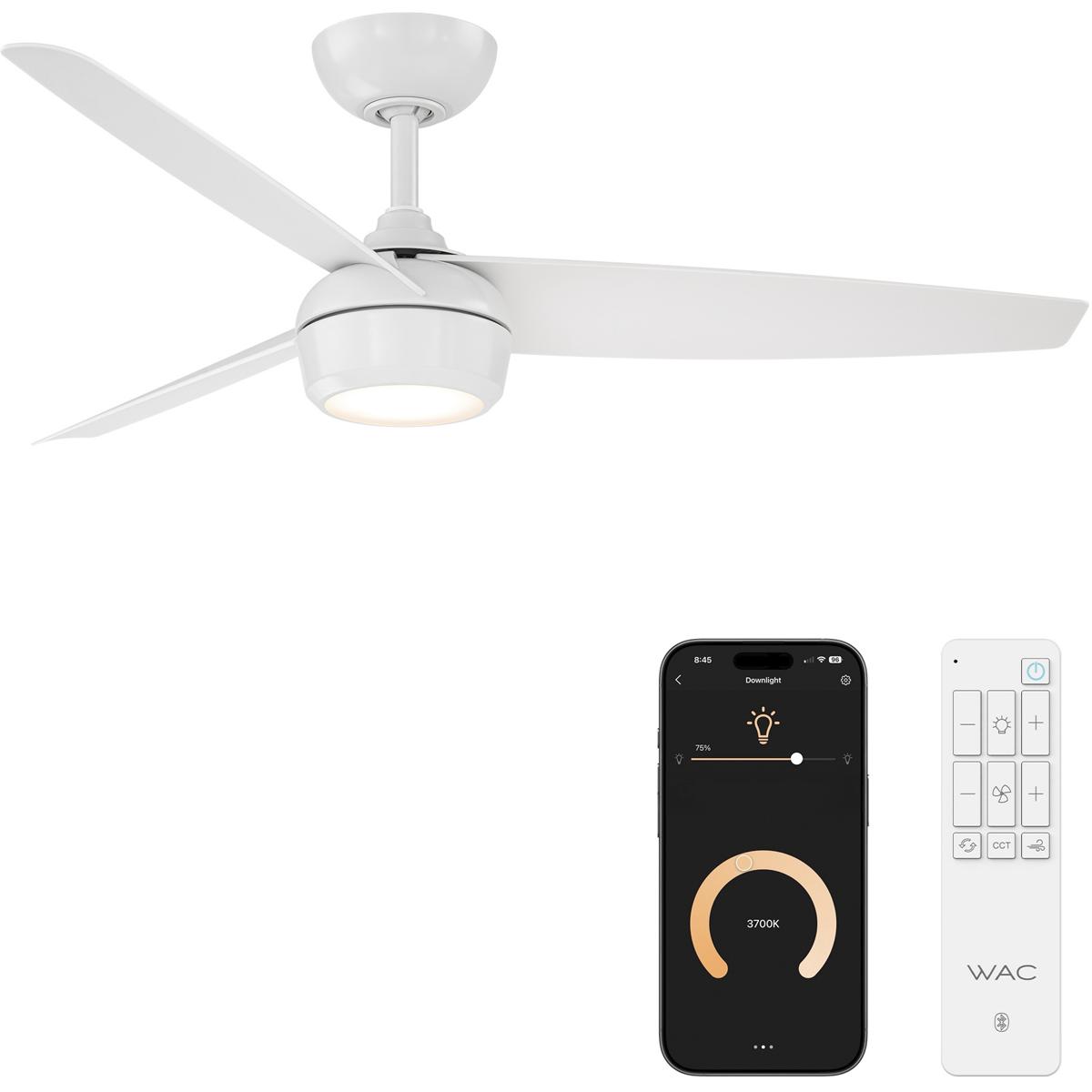 WAC Lighting F-110L-MW Ferris 52 inch Matte White Ceiling Fan