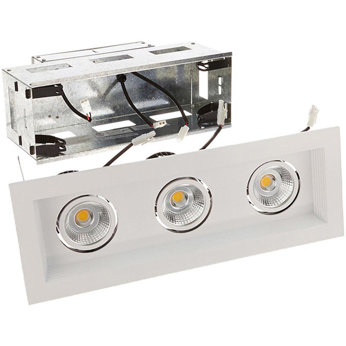WAC Lighting MT-3LD311R-F935-WT Mini LED Multiple Spots LED White Multiple Recessed Trim in Flood, 3500K
