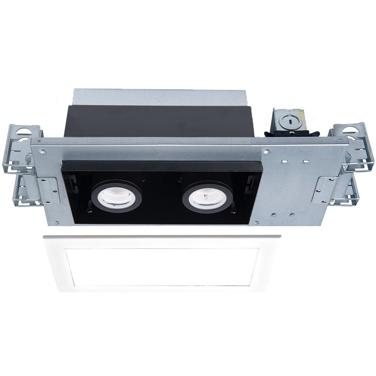 WAC Lighting MT-4215T-940-WTBK Silo Multiples LED White Black Multiple Recessed Trim in 4000K, White/Black