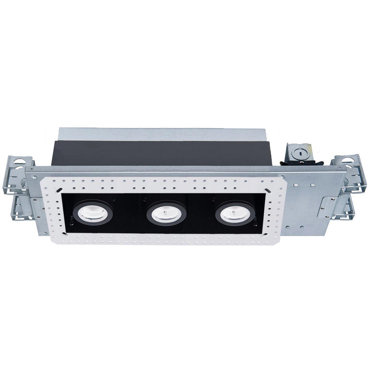 WAC Lighting MT-4315L-940-WTBK Silo Multiples LED White Black Multiple Recessed Trim in 4000K, White/Black