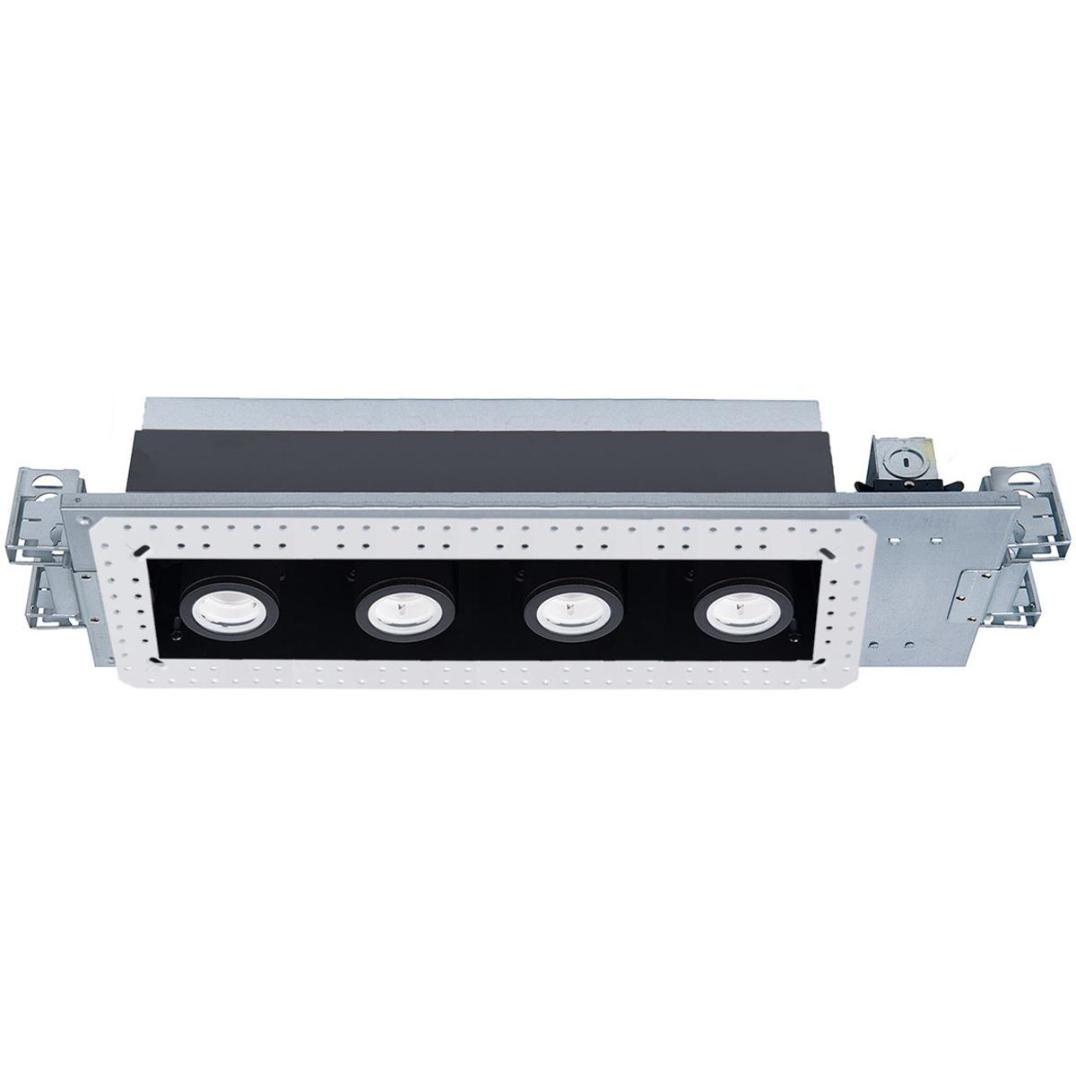 WAC Lighting MT-4415L-940-WTBK Silo Multiples LED White Black Multiple Recessed Trim in 4000K, White/Black