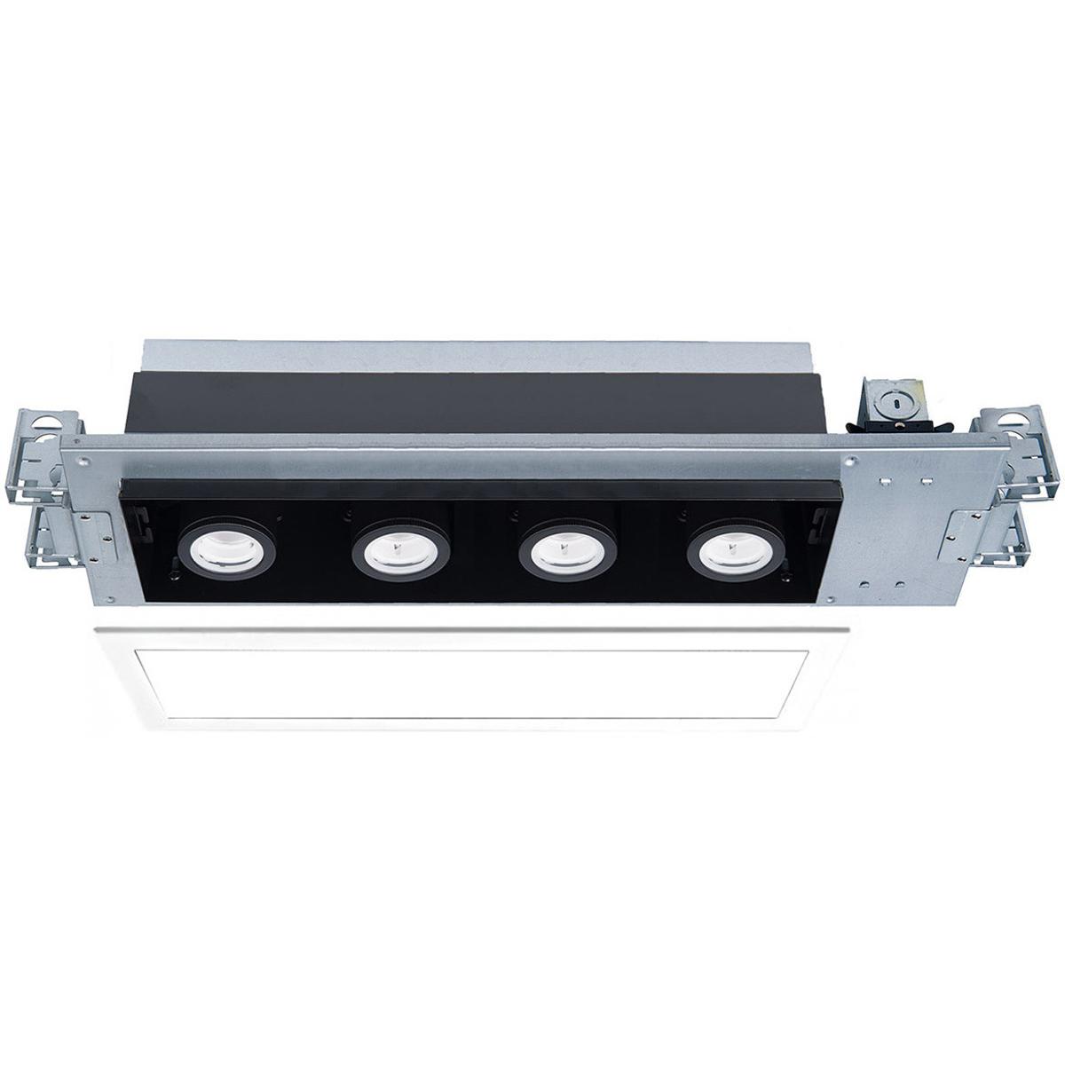 WAC Lighting MT-4415T-927-WTBK Silo Multiples LED White Black Multiple Recessed Trim in 2700K, White/Black