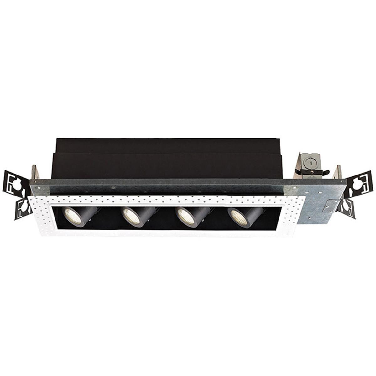 WAC Lighting MT-4LD416N-F40-BK Precision Multiples LED Black Multiple Recessed Trim in 4000K, Non-IC