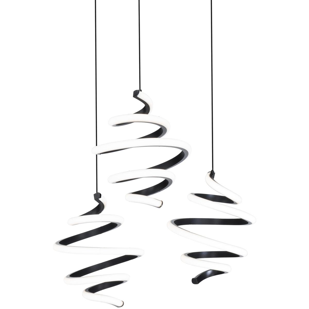 WAC Lighting PD-19403R-BK Whirl LED 12 inch Black Multi-Light Pendant Ceiling Light, dweLED