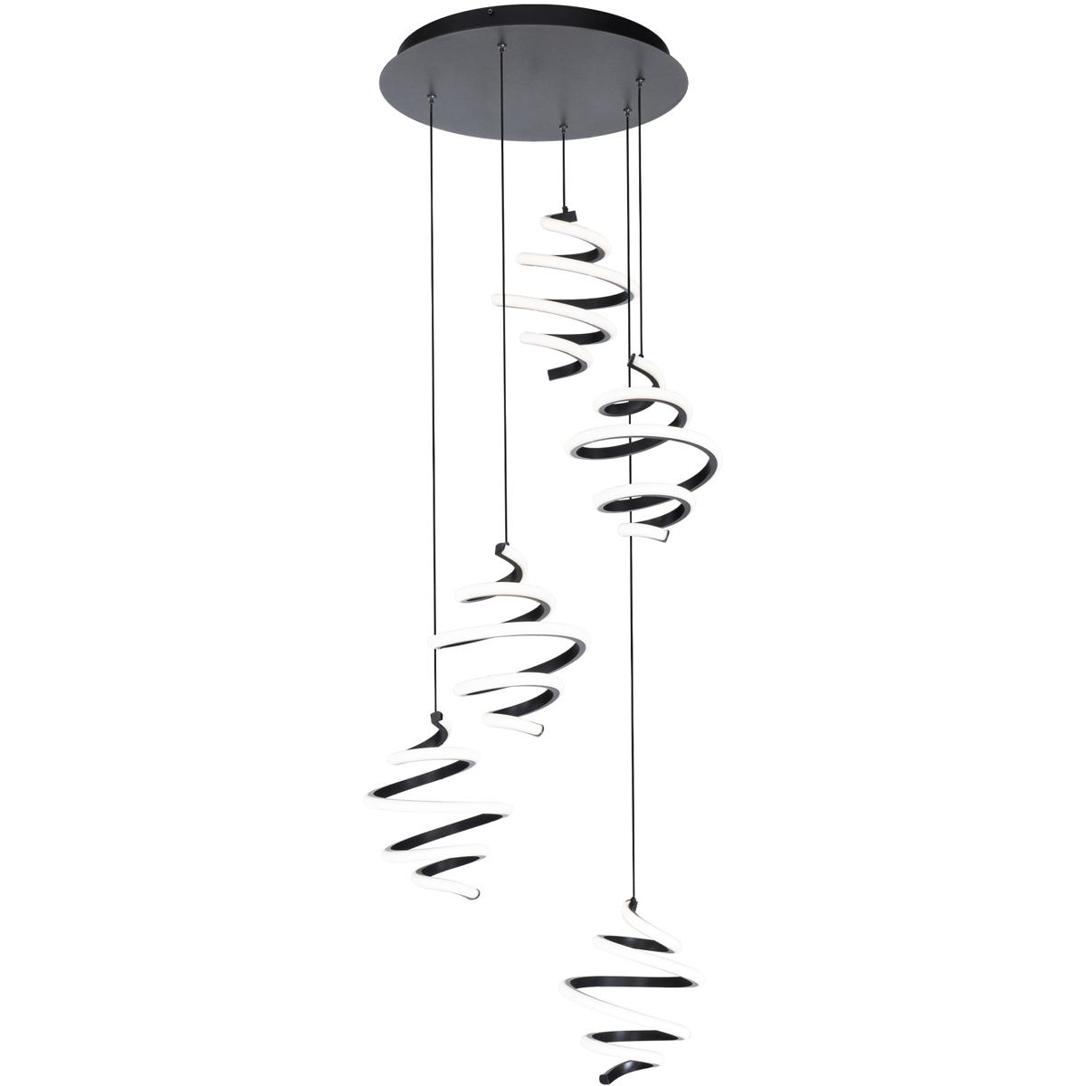 WAC Lighting PD-19405R-BK Whirl LED 17 inch Black Multi-Light Pendant Ceiling Light, dweLED