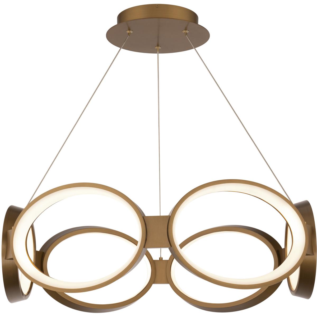 WAC Lighting PD-21324-AB Solitaire LED 26.63 inch Aged Brass Chandelier Ceiling Light, dweLED