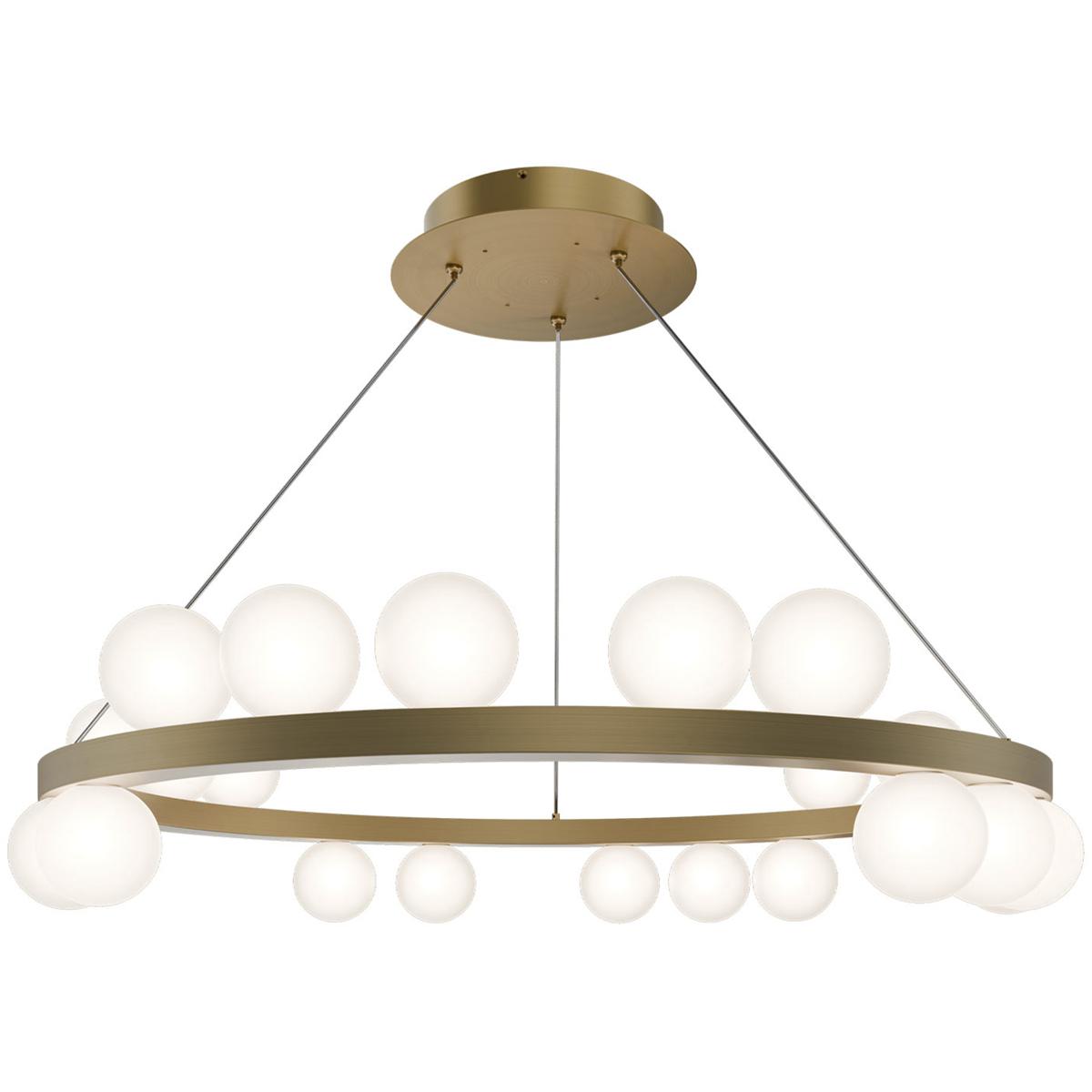 WAC Lighting PD-21528-40-AB Carousel LED 28 inch Aged Brass Chandelier Ceiling Light in 4000K, dweLED