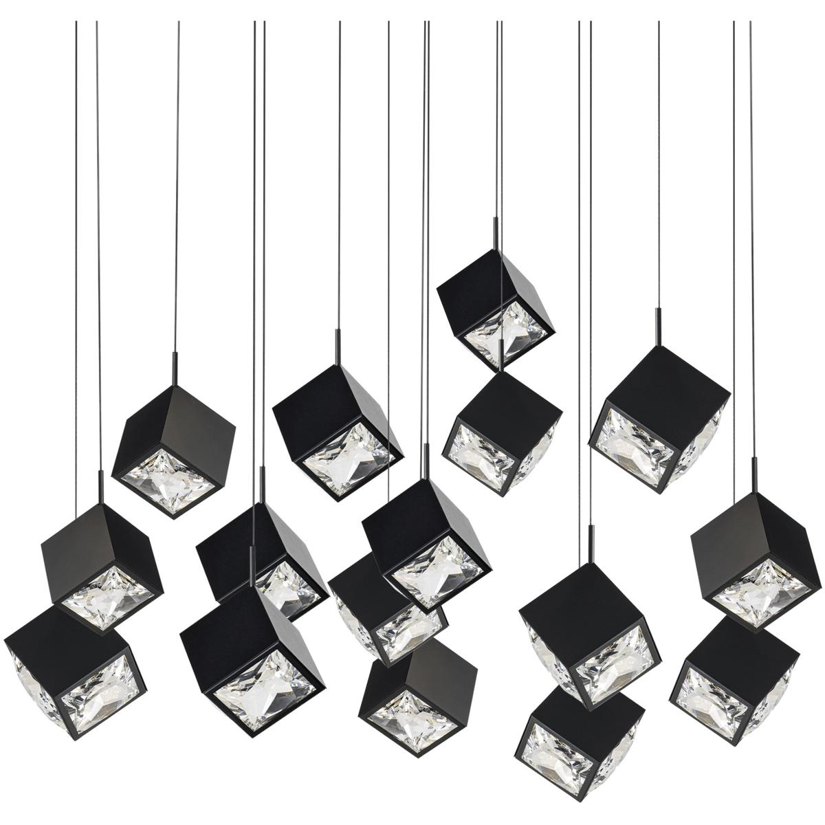 WAC Lighting PD-29314L-BK Ice Cube LED 14 inch Black Multi-Light Pendant Ceiling Light, dweLED