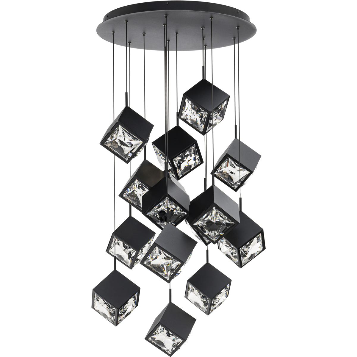 WAC Lighting PD-29315R-BK Ice Cube LED 24.88 inch Black Multi-Light Pendant Ceiling Light, dweLED