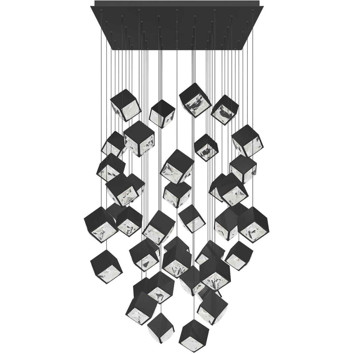 WAC Lighting PD-29341S-BK Ice Cube LED 10.25 inch Black Multi-Light Pendant Ceiling Light, dweLED