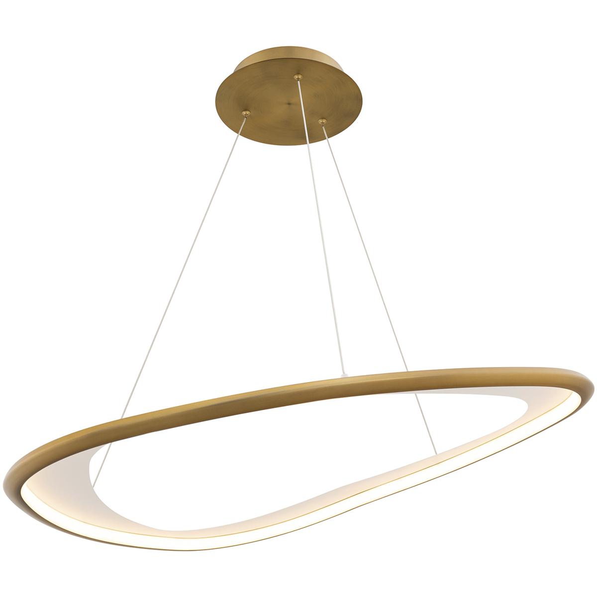 WAC Lighting PD4143340AB Oyster LED 33 inch Aged Brass Pendant Ceiling Light in 4000K dweLED