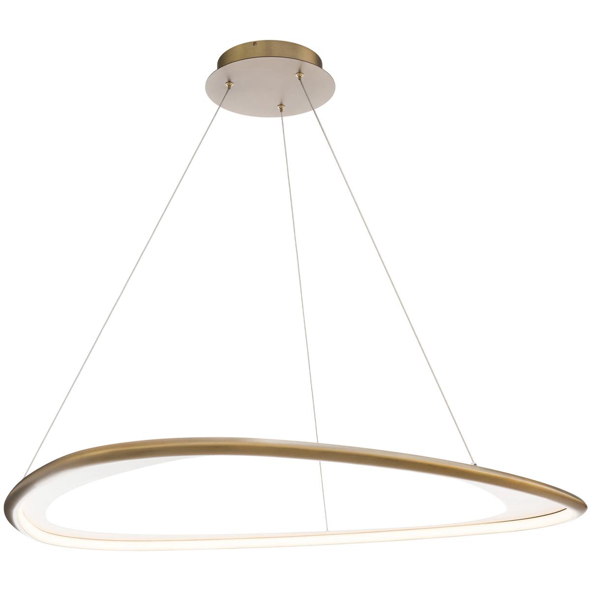 WAC Lighting PD4144240AB Oyster LED 42 inch Aged Brass Pendant Ceiling Light in 4000K dweLED