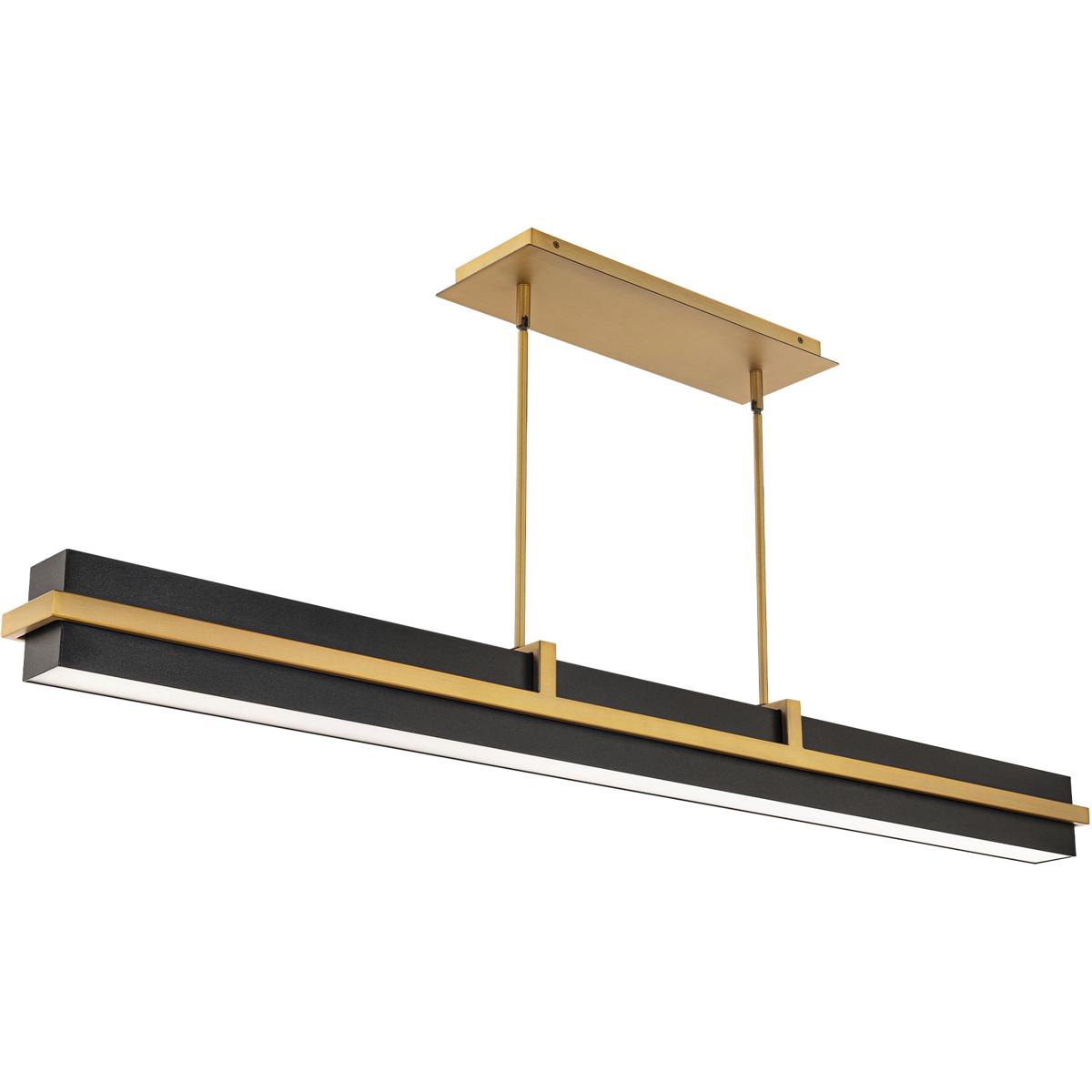 WAC Lighting PD-41548-27-BK/AB Desmond Linear Pendant Ceiling Light in 2700K, dweLED