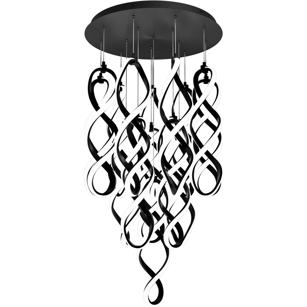 WAC Lighting PD-47815R-BK Interlace LED 23 inch Black Multi-Light Pendant Ceiling Light, dweLED