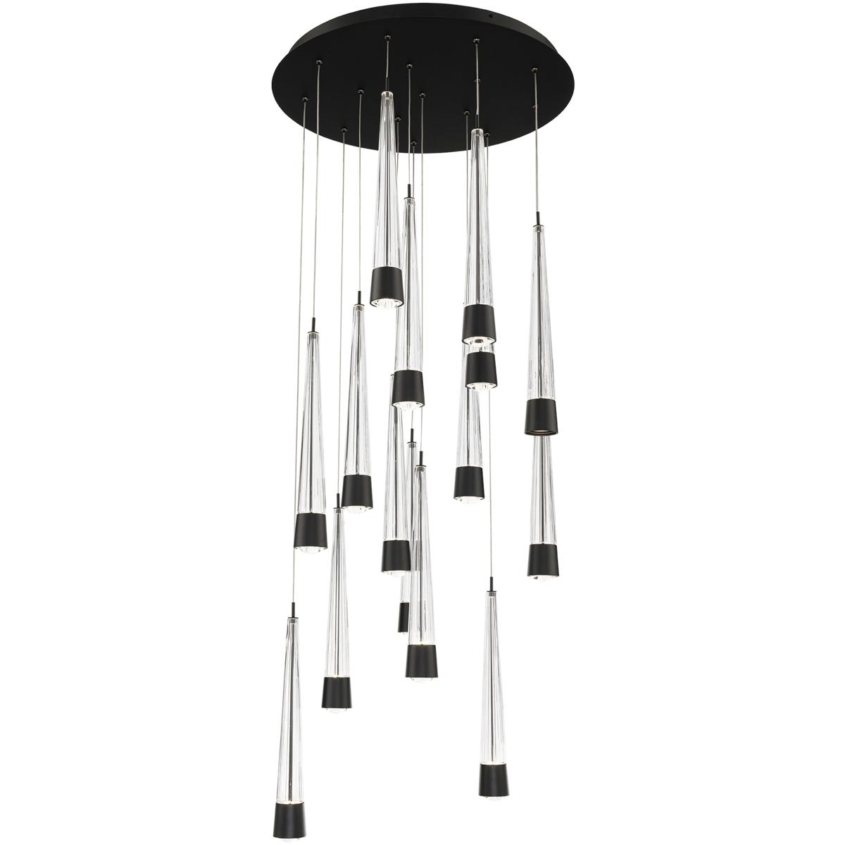 WAC Lighting PD-59415R-BK Quill LED 23 inch Black Multi-Light Pendant Ceiling Light, dweLED