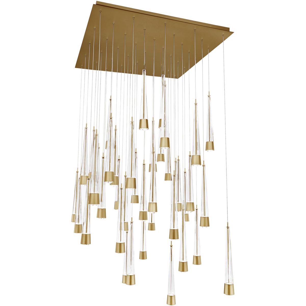 WAC Lighting PD-59441S-AB Quill LED 12.13 inch Aged Brass Multi-Light Pendant Ceiling Light, dweLED