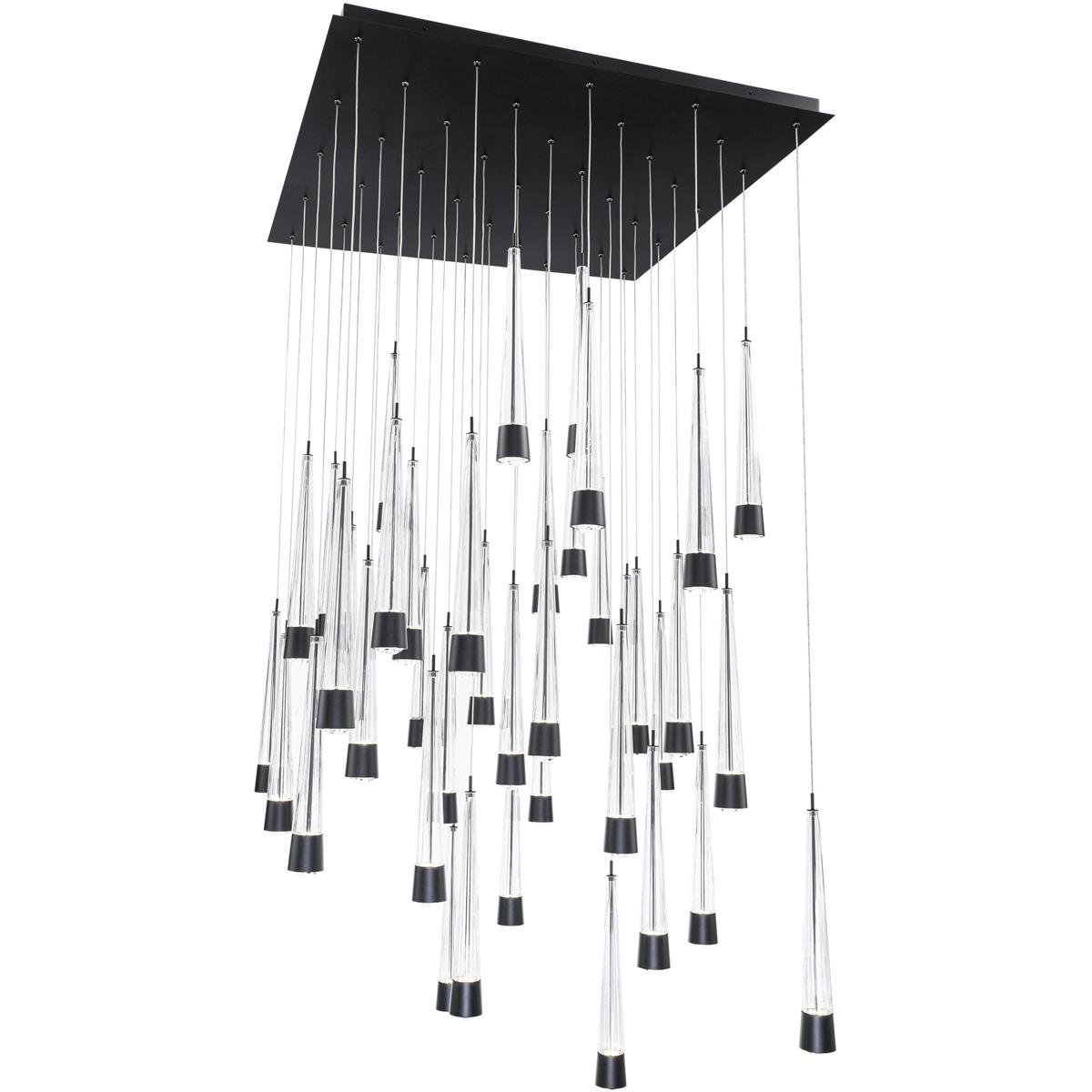 WAC Lighting PD-59441S-BK Quill LED 12.13 inch Black Multi-Light Pendant Ceiling Light, dweLED