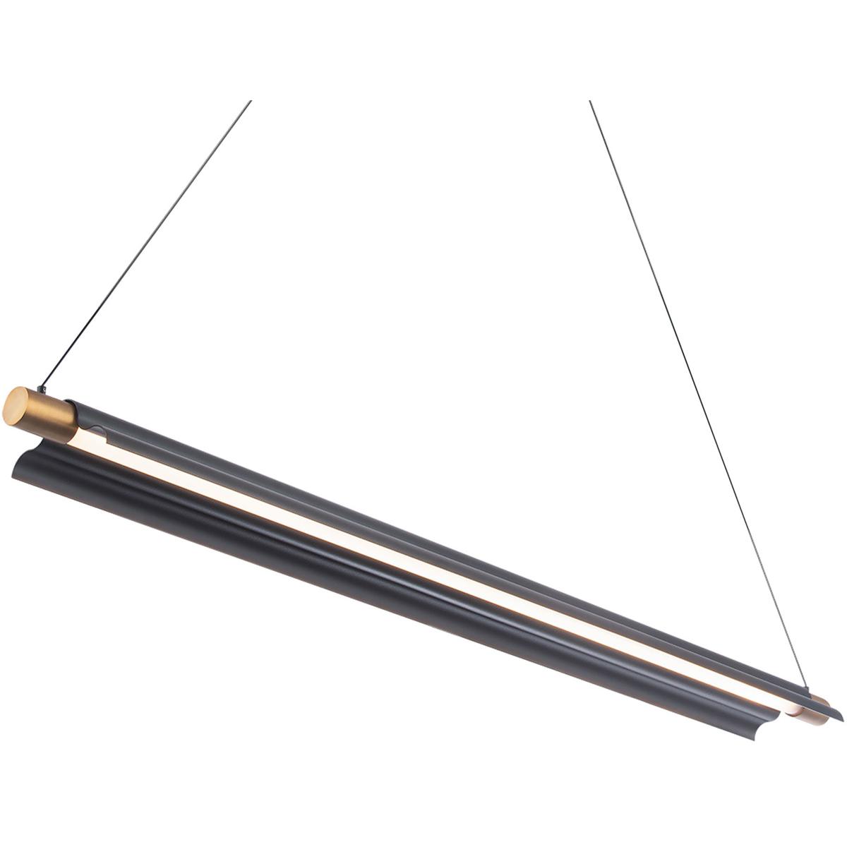dwe LED Pavilion 44 Inch LED Linear Suspension Light Pavilion - PD-65244-BK/AB - Modern Contemporary