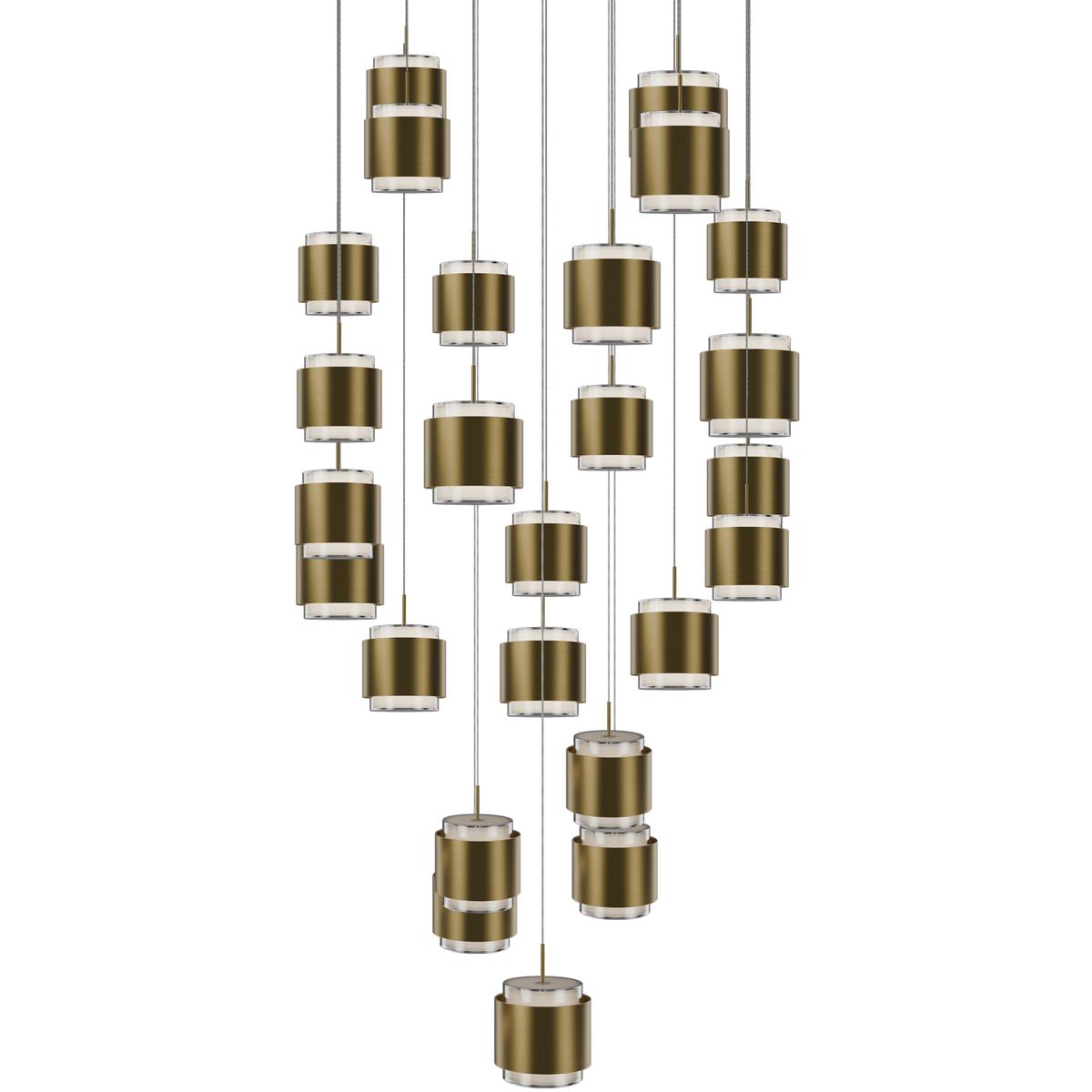 WAC Lighting PD-68925S-AB Banded LED 29 inch Aged Brass Chandelier Ceiling Light, dweLED
