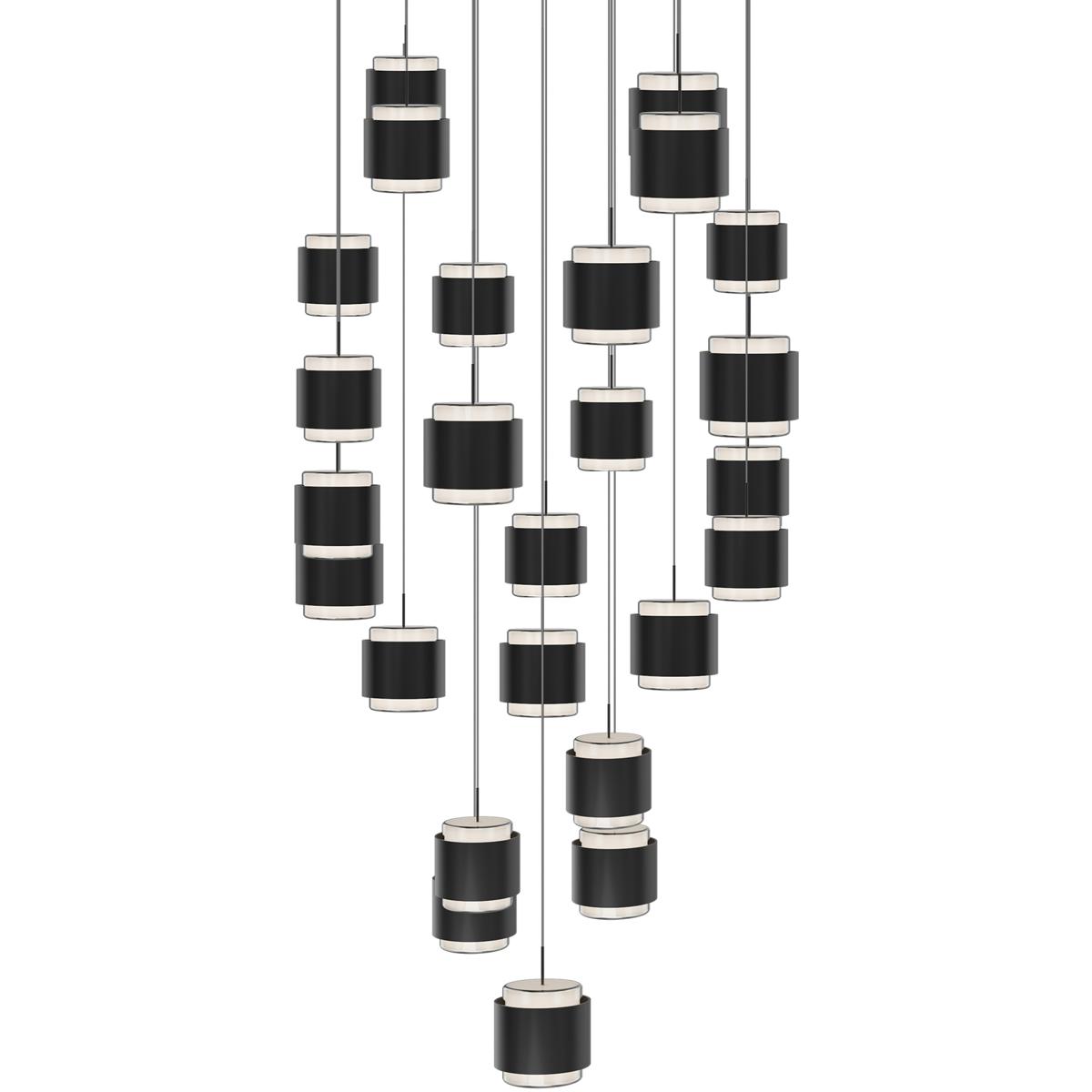 WAC Lighting PD-68925S-BK Banded LED 29 inch Black Chandelier Ceiling Light, dweLED