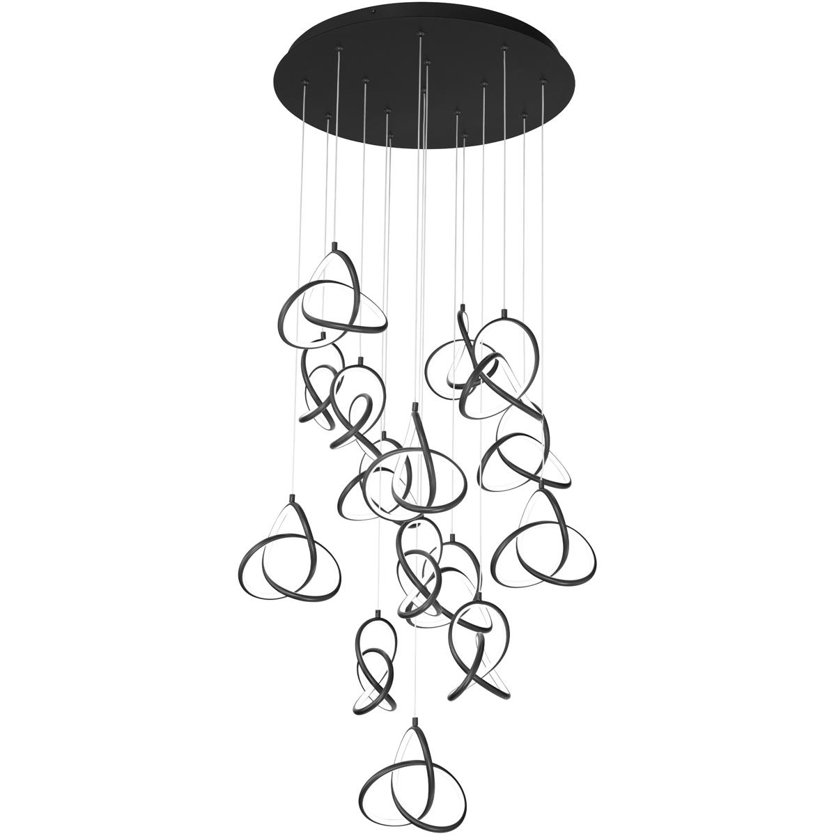 WAC Lighting PD-84915R-BK Vornado LED 23 inch Black Multi-Light Pendant Ceiling Light, dweLED