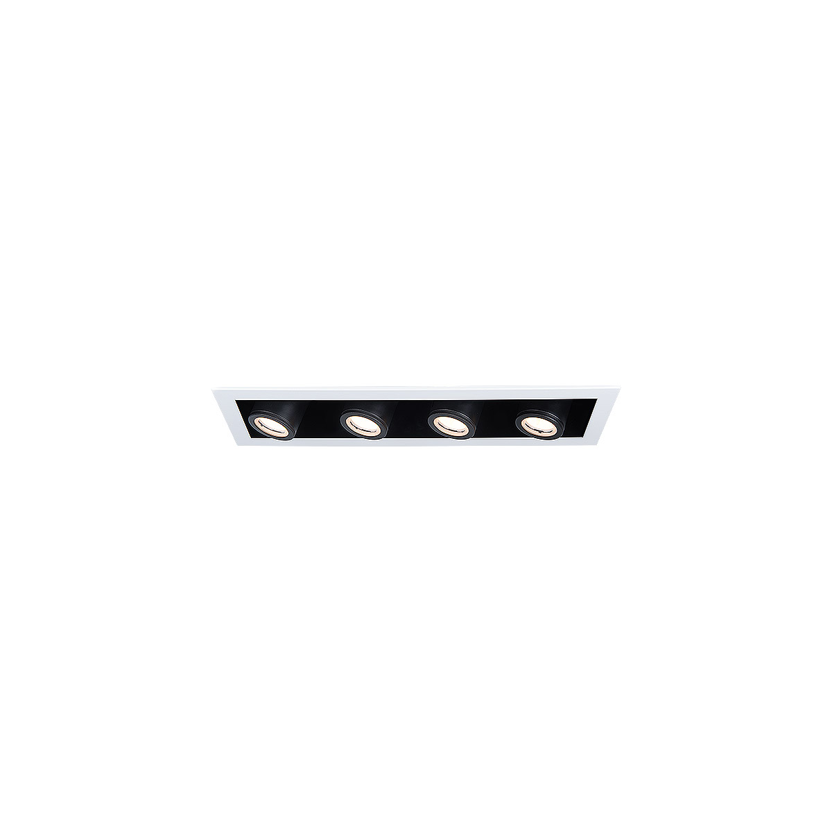 WAC Lighting MT-4415T-930-WTBK Silo Multiples LED White Black Multiple Recessed Trim in 3000K, White/Black