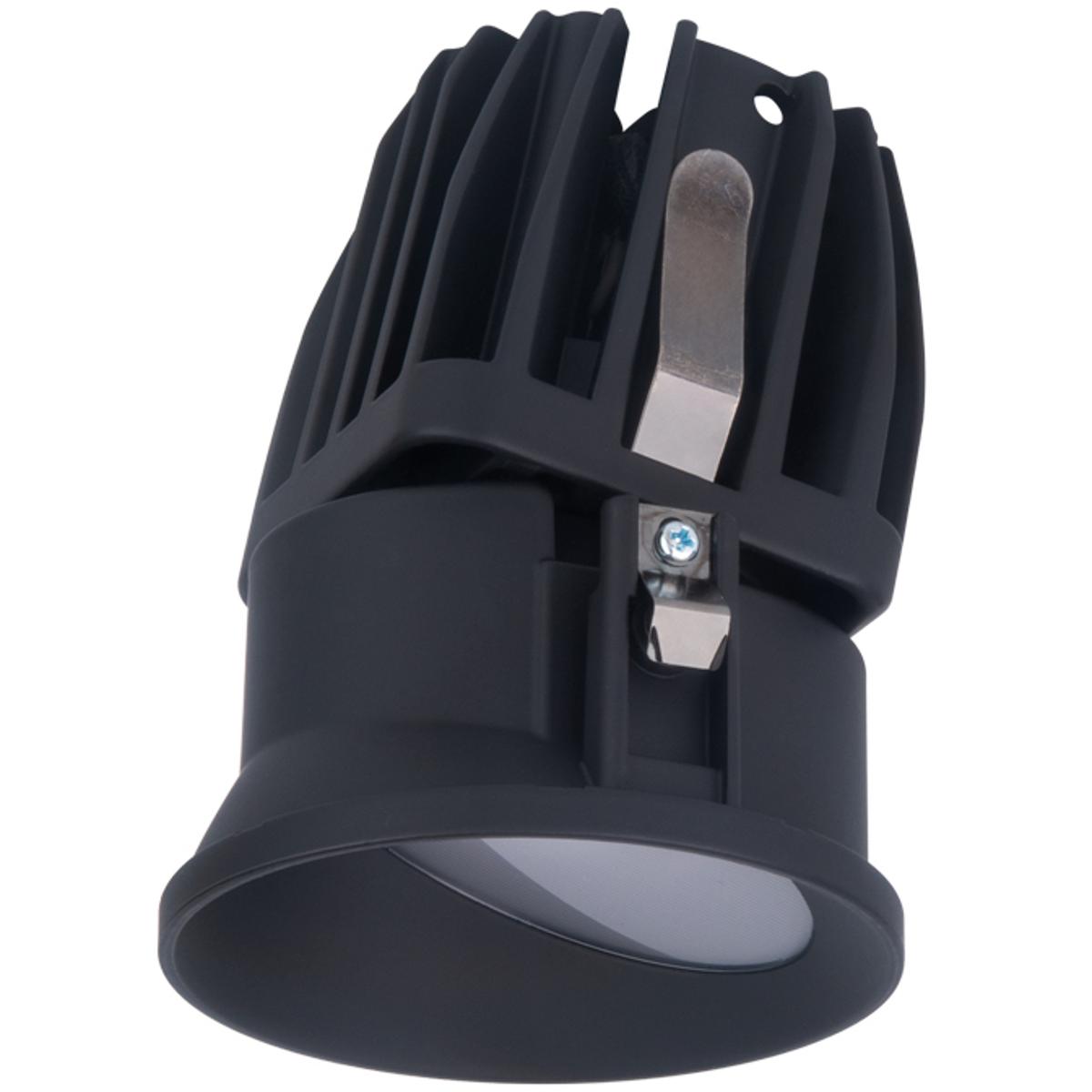WAC Lighting R2FRW1L-WD-BK FQ Integrated LED Black Recessed Trim in 1800-3000K, 2" LED