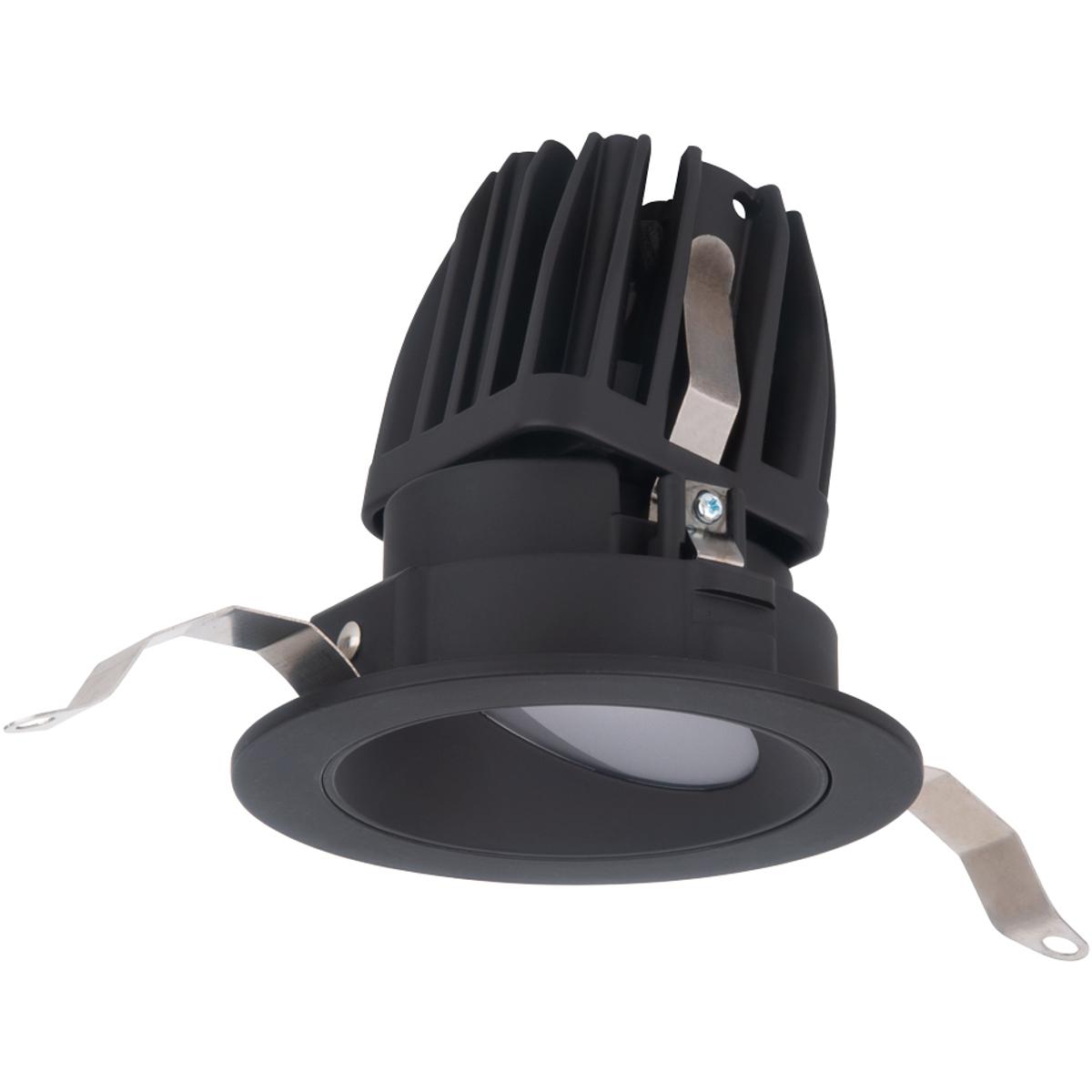 WAC Lighting R2FRW1T-WD-BK FQ Integrated LED Black Recessed Trim in 1800-3000K, 2" LED