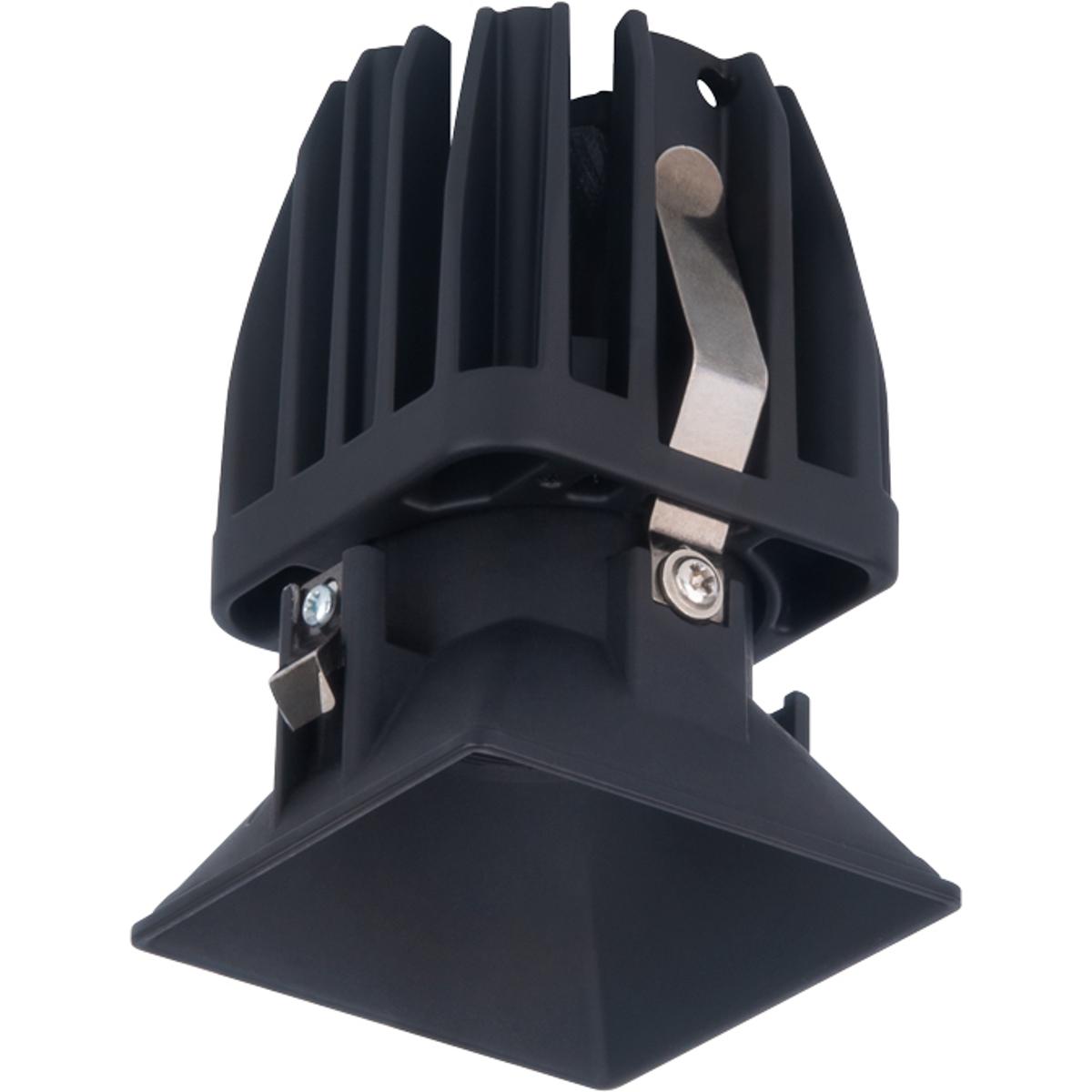 WAC Lighting R2FSD1L-WD-BK FQ Integrated LED Black Recessed Trim in 1800-3000K, 2" LED