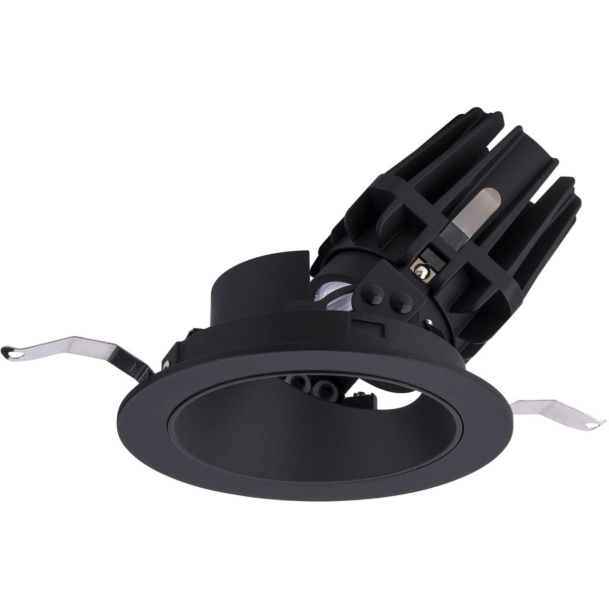 WAC Lighting R4FRAT-935-BK FQ Integrated LED Black Recessed Trim in 3500K, 4" LED